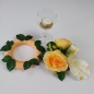 Preview: Tischgesteck "Ring mit Glas" apricot