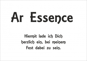 Schriftart - AR Essence