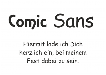 Schriftart - Comic Sans