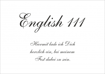 Schriftart - English 111