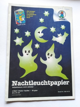 Nachtleuchtpapier 1 Bogen 22 x 31 cm selbstklebend , leicht ablösbar