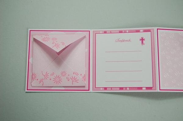 Patengeschenk/Patenbrief/Erinnerungsbox - rosa für Taufe *HANDMADE*