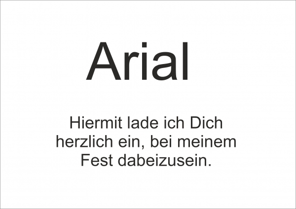 Schriftart - Arial