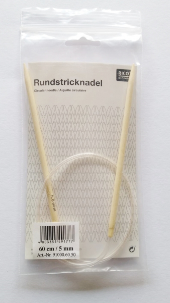 Rundstricknadel - Holz    5mm / 60 cm